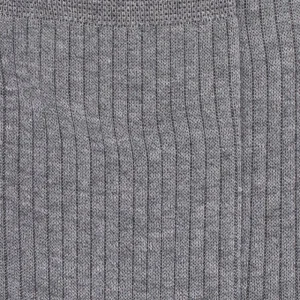 Homme Doré Doré Chaussettes^Chaussettes Homme côtelées en pur fil d'Ecosse - Gris moyen
