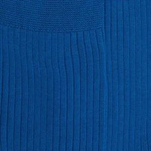 Homme Doré Doré Chaussettes^Chaussettes Homme côtelées en pur fil d'Ecosse - Bleu cosmos