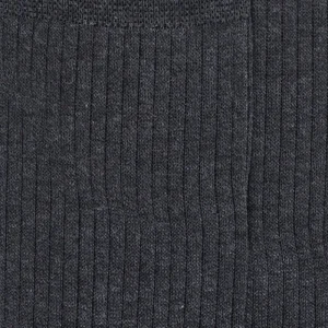 Homme Doré Doré Chaussettes^Chaussettes Homme côtelées en pur fil d'Ecosse - Gris foncé