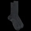 Homme Doré Doré Chaussettes^Chaussettes homme en 100% laine fine mérinos côtelées - Gris anthracite