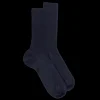 Homme Doré Doré Chaussettes^Chaussettes homme en 100% laine fine mérinos côtelées - Bleu foncé