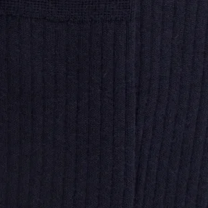 Homme Doré Doré Chaussettes^Chaussettes homme en 100% laine fine mérinos côtelées - Bleu foncé
