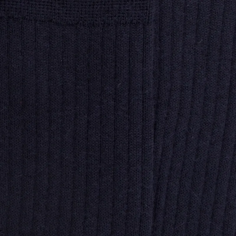 chaussettes_homme_en__lai_1-2.webp Homme Doré Doré Chaussettes^Chaussettes homme en 100% laine fine mérinos côtelées - Bleu foncé