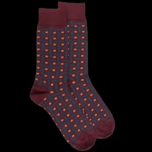 Homme Doré Doré Chaussettes^Chaussettes homme en coton à motif géométrique -