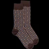 Homme Doré Doré Chaussettes^Chaussettes homme en coton à motif géométrique - Marron Chocolat