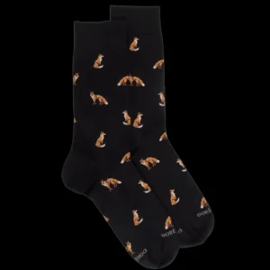 Homme Doré Doré Chaussettes^Chaussettes homme en coton à motif renard -