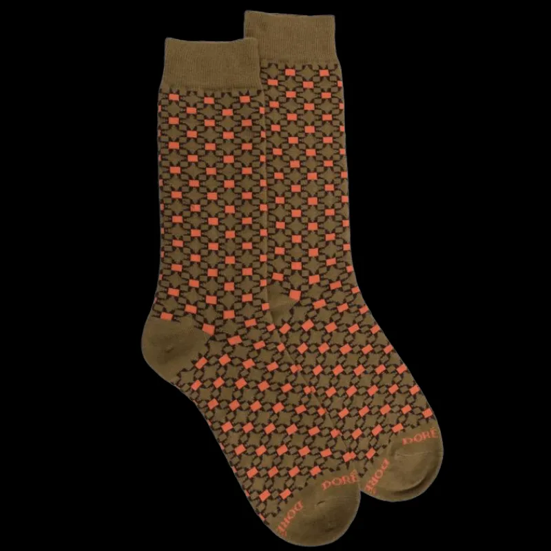 chaussettes_homme_en_coto_0-25.webp Homme Doré Doré Chaussettes^Chaussettes homme en coton à motif géométrique - Vert pistache