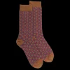 Homme Doré Doré Chaussettes^Chaussettes homme en coton à motif géométrique - Orange écureuil