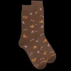 Homme Doré Doré Chaussettes^Chaussettes homme en coton avec motif d'écureuil et de champignons -