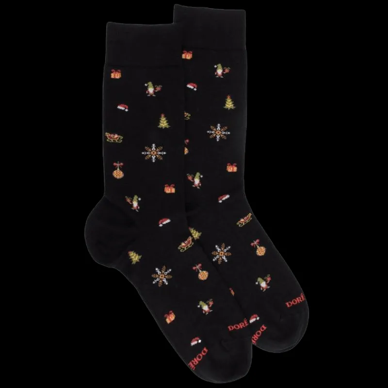 chaussettes_homme_en_coto_0-36.webp Homme Doré Doré Chaussettes^Chaussettes homme en coton à motif de Noël -