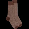 Homme Doré Doré Chaussettes^Chaussettes homme en coton à motif géométrique - Marron cacao