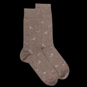 Homme Doré Doré Chaussettes^Chaussettes homme en coton à motif chiens - Blanc Grive