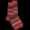 Homme Doré Doré Chaussettes^Chaussettes homme en coton avec motif rayure - Brique & vert thym