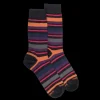 Homme Doré Doré Chaussettes^Chaussettes homme en coton avec motif rayure - Gris anthracite & Cerise