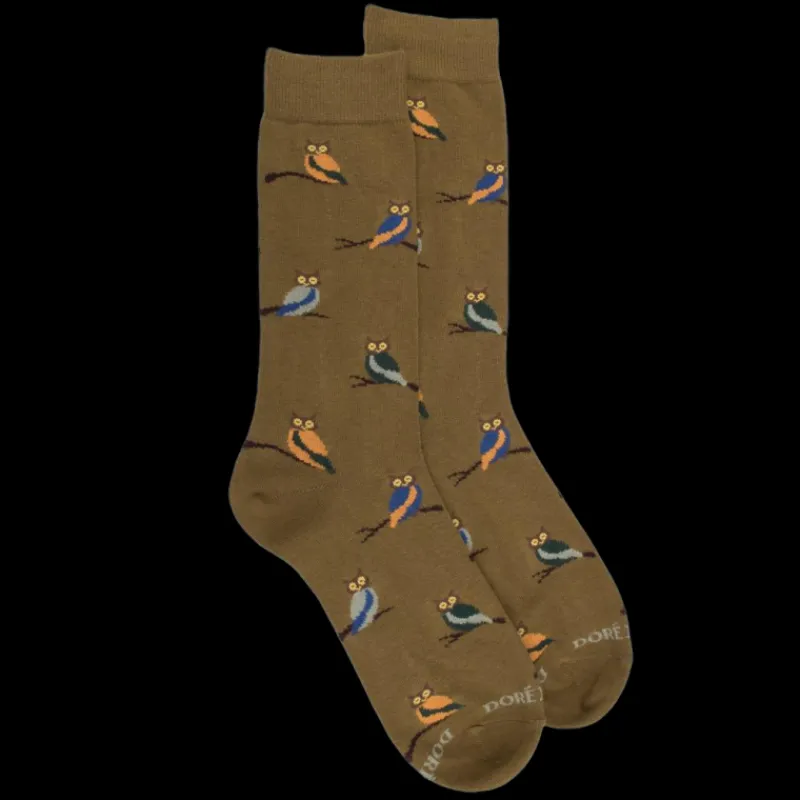 chaussettes_homme_en_coto_0-51.webp Homme Doré Doré Chaussettes^Chaussettes homme en coton motif hibou - Vert pistache & bleu cosmos