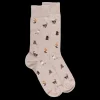 Homme Doré Doré Chaussettes^Chaussettes homme en coton à motifs chats - Beige Sahara
