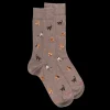 Homme Doré Doré Chaussettes^Chaussettes homme en coton à motif chats - Blanc Grive