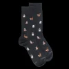 Homme Doré Doré Chaussettes^Chaussettes homme en coton à motif chats - Gris anthracite