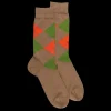 Homme Doré Doré Chaussettes^Chaussettes homme en coton à motifs intarsia - Marron Faon