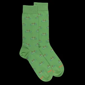 Homme Doré Doré Chaussettes^Chaussettes homme en coton à motifs vélos - Avocat & Abricot