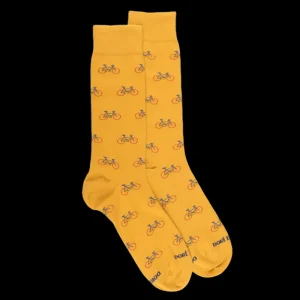 Homme Doré Doré Chaussettes^Chaussettes homme en coton à motifs vélos - Jaune Moutarde & Bleu France