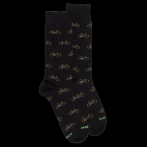 Homme Doré Doré Chaussettes^Chaussettes homme en coton à motifs vélos - Noir & Avocat