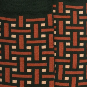 Homme Doré Doré Chaussettes^Chaussettes homme en coton à motif géométrique - Vert thym
