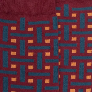 Homme Doré Doré Chaussettes^Chaussettes homme en coton à motif géométrique -