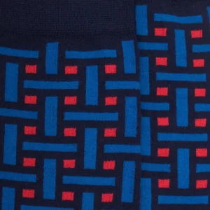 Homme Doré Doré Chaussettes^Chaussettes homme en coton à motif géométrique - Bleu Matelot
