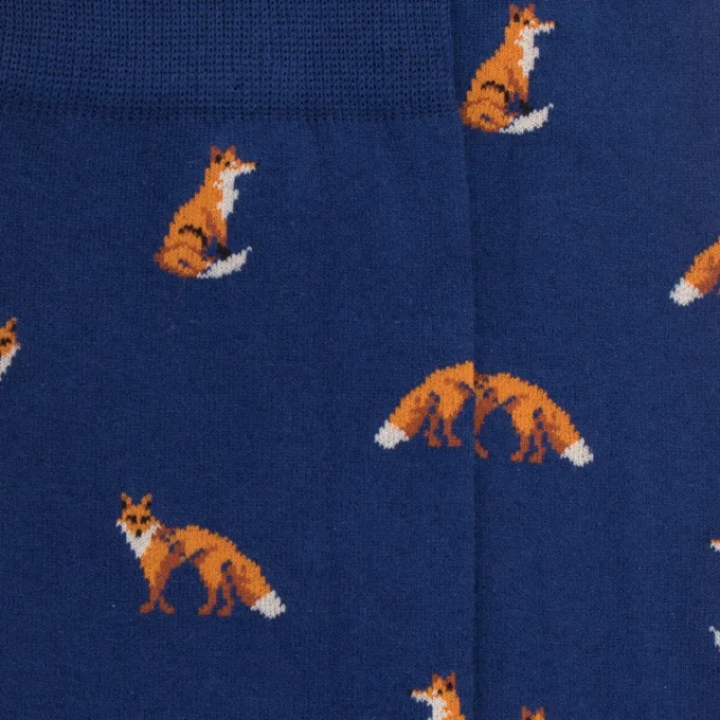 chaussettes_homme_en_coto_1-19.webp Homme Doré Doré Chaussettes^Chaussettes homme en coton à motif renard - Bleu Voilier