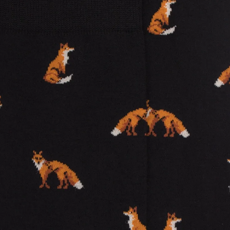 chaussettes_homme_en_coto_1-20.webp Homme Doré Doré Chaussettes^Chaussettes homme en coton à motif renard -