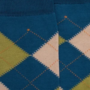 Homme Doré Doré Chaussettes^Chaussettes homme en coton à motifs intarsia -