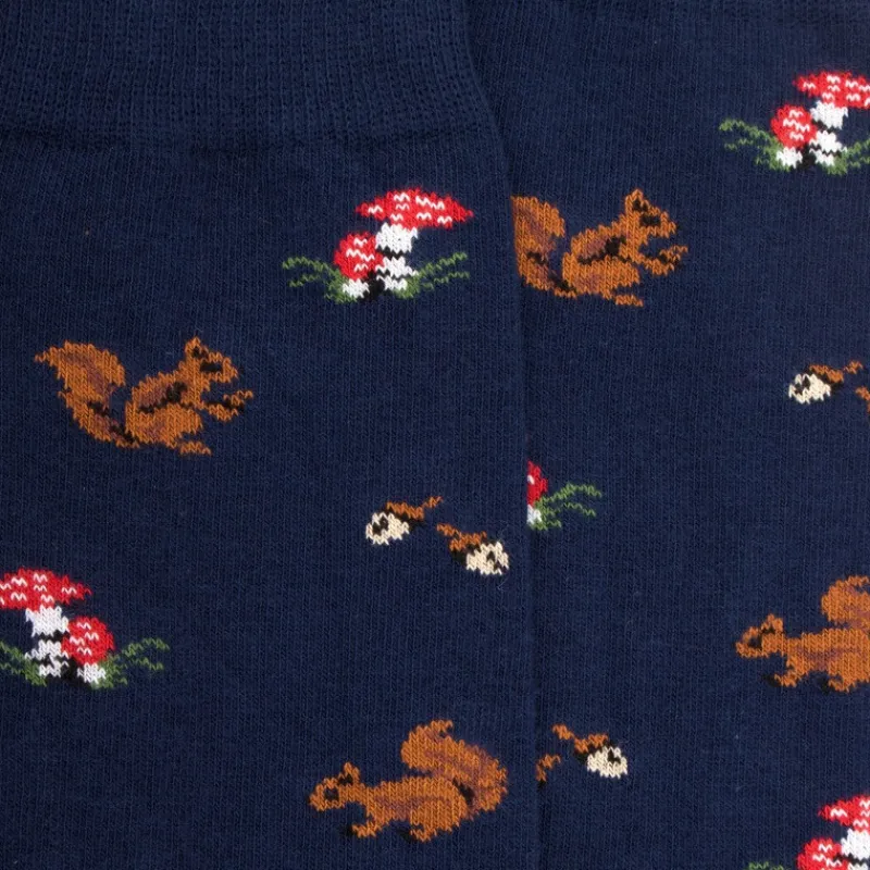 chaussettes_homme_en_coto_1-32.webp Homme Doré Doré Chaussettes^Chaussettes homme en coton avec motif d'écureuil et de champignons - Bleu Voilier