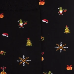 Homme Doré Doré Chaussettes^Chaussettes homme en coton à motif de Noël -