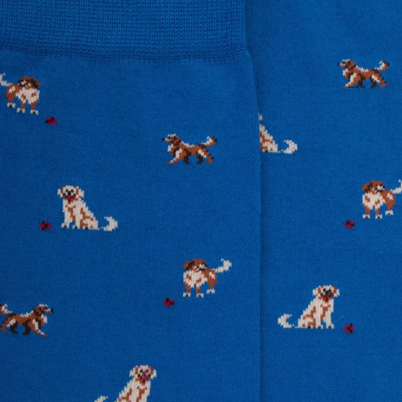 chaussettes_homme_en_coto_1-43.webp Homme Doré Doré Chaussettes^Chaussettes homme en coton à motif chiens - Bleu Cosmos