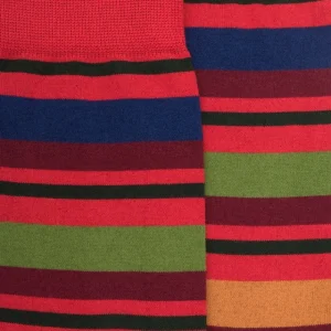 Homme Doré Doré Chaussettes^Chaussettes homme en coton avec motif rayure - Brique & vert thym