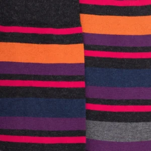 Homme Doré Doré Chaussettes^Chaussettes homme en coton avec motif rayure - Gris anthracite & Cerise