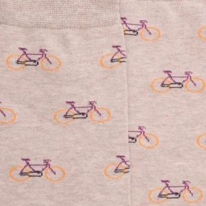 Homme Doré Doré Chaussettes^Chaussettes homme en coton à motifs vélos - Beige Sahara