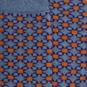 Homme Doré Doré Chaussettes^Chaussettes homme en coton à motif géométrique - Bleu armée