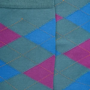 Homme Doré Doré Chaussettes^Chaussettes homme en coton à motifs intarsia - Vert Plantain