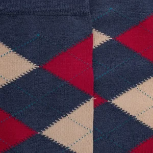 Homme Doré Doré Chaussettes^Chaussettes homme en coton à motifs intarsia - Bleu Facteur