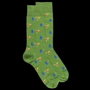 Homme Doré Doré Chaussettes^Chaussettes homme en fil d'Ecosse à motifs Judo - Vert Campagne