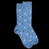Homme Doré Doré Chaussettes^Chaussettes homme en fil d'Ecosse à motifs Judo - Bleu Macadam