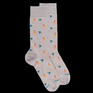 Homme Doré Doré Chaussettes^Chaussettes homme en fil d'Ecosse à motifs Judo - Gris Métal