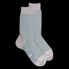 Homme Doré Doré Chaussettes^Chaussettes homme en fil d'Écosse renforcé à motifs caviar - Gris Métal & Bleu