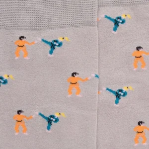 Homme Doré Doré Chaussettes^Chaussettes homme en fil d'Ecosse à motifs Judo - Gris Métal