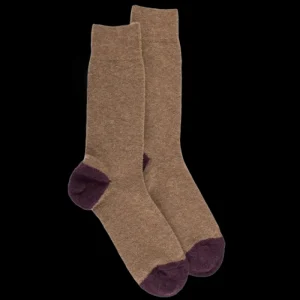 Homme Doré Doré Chaussettes^Chaussettes homme en laine polaire - Seigle & bordeaux