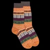 Homme Doré Doré Chaussettes^Chaussettes homme en laine à motif de Noël - Orange cognac