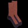 Homme Doré Doré Chaussettes^Chaussettes homme en laine sans bord élastique à motif géométrique - Violet mûrier & orange cognac