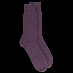 Homme Doré Doré Chaussettes^Chaussettes homme en laine et cachemire - Violet foncé